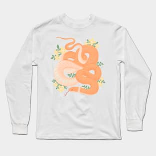 Ring-Necked Snake and Yellow Flowers Long Sleeve T-Shirt